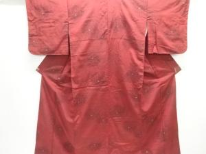 大正ロマン　花模様織出しお召着物